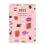 Arpan 2025 Large A3 Family Organiser Calendar One Month to View, Home Planner Calendar with 5 Columns