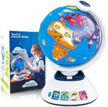SMILESSKIDDO World Globe for Kids - Interactive Touch Globe With Dynamic Lighting And Sounds, Educational Learning Toy for Children with Geography Games and Activities, Preschool Toys for Toddler