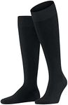 FALKE Men's Energizing Wool M KH Cotton With Compression 1 Pair Knee-High Socks, Black (Black 3000), 8.5-9.5