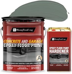 Two-Component Epoxy Floor Paint Kit, 4 Gallon Self-Leveling & Roller Coating All-In-One,Silver Gray,100% Solids Content, 6H Hardness, Long-Lasting Wear Resistance, Compatible with decorative color flakes