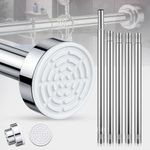 SITTELLA® 81–203 cm Adjustable Curtain Rod (Multi-Part Assembly) for Bathroom | Shower Curtain Rod | No Drill Tension Curtain Rod | Stainless Steel Expandable | Rust Proof Heavy Duty