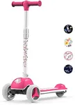 Mountalk Foldable Kids Scooter for Kids Ages 3-5/6-12 Years, 3 Wheels Scooter for Boys and Girls with Adjustable Heights and LED Wheels(Unicorn)