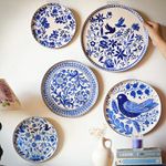 RITUALISTIC Holland Wall Plates- Set Of 5 |Home Decor | Painting | Divine | Intricate Designs, Blue