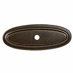 GlideRite Hardware 1034-AB-10 3 inch Long Thin Oblong Ring Cabinet Back Plate 10 Pack, Antique Brass Finish