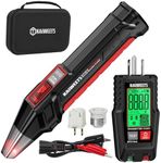 KAIWEETS Circuit Breaker Finder with LCD Display, NCV Test & Flashlight, Electric Tester and Voltage Tester with Integrated GFCI Outlet Tester, Includes Carrying Case and Adapter- KT301P