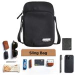 Supervek Sling Bag for Men Crossbody - Water-Resistant One Side Bag for men with Adjustable Strap - Cross Body Shoulder Hand Small Bag for men Travel Office - Mens Boys Passport Messenger Bags Black