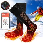 Heated Socks, Electric Heated Socks for Men and Women Winter Thermal Socks with 3000 mAh Batteries Rechargeable with APP Control for Outdoor Work and Sports Camping Hiking Skating Skiing - M