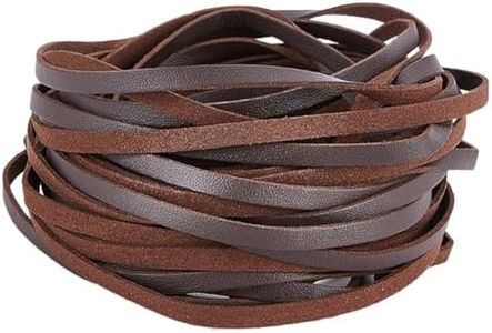 GORGECRAFT 10M Correa de Cuero Suave 5mm de Ancho Lichi Granulado Imitación de Cuero Cinta de Recorte Tiras de Cuero PU Cordón de Cuero Plano Cuerda para Fabricación de Joyas Almohada Coco Marrón