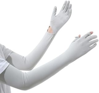 apaepr Ultra Thin Long Sleeve Uv Protection Gloves Women, Breathable Touchscreen Sun Protection Driving Gloves for Women (Gray, One Size)