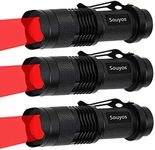 3 Pack Red Light Flashlight,3 Modes