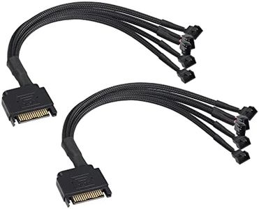 GINTOOYUN 2 cavi di alimentazione SATA a ventola, 15 pin SATA a 5 pin / 4 pin 12 V, cavo di alimentazione per ventola del computer, computer Host, scheda madre del computer, ecc