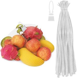 Mesh Bags Drawstring Reusable Produce Bags - 100Pcs Grocery Fruit Bags Mesh Net Bag Reusable Mesh Produce Bags - Mesh Bags for Storage Mesh Netting - White Small Mesh Gift Bags Reusable Mesh Bags