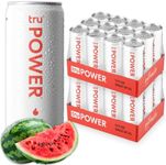 Tru Power Seltzer, Watermelon Flavored Sparkling Water Made with Real Fruit Juice - Pre Workout Drink plus Amino Acids - Natural Caffeine, Kosher, GF, No Added Sugar Beverages, 12oz (Pack of 24)