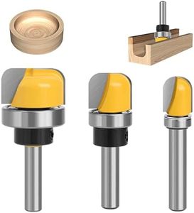 3 Piezas Fresas para Madera de Fondo Redondo, 8mm Fresas para Ranurar Madera, Router Bit Accesorio Profesional para Procesamiento de Madera Dura, Madera Blanda, Tableros Compuestos