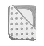 American Baby Company Cotton Terry Hooded Towel Set, Grey Dot