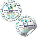 Confetti Blue & Green Polka Dots Hot Cocoa Bomb Packaging Sticker Labels, Total of 40 2" Circle Stickers by Amanda Creation