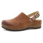 Dansko Women's Merrin Sling-Back Mule Clog - Dual Density Cork/EVA Midsole and Lightweight Rubber Outsole - Durable and Comfortable Ride on Patented Stapled Construction, Tan, 9.5-10