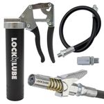 LockNLube Easy-Prime Pistol-Grip Grease Gun. Includes Our Patented Grease Coupler (Locks on, Stays on, Won't Leak!) Plus a 20" Hose and in-line Hose Swivel.