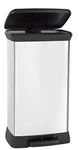 Curver Metal Effect 70% Recycled Kitchen Pedal Touch Deco Bin 50 Litres - Silver