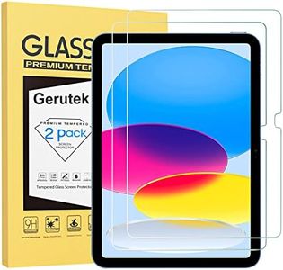 Gerutek 2-Pezzi Pellicola Protettiva per iPad 10 Generazione 10,9 Pollici 2022, Vetro Temperato per iPad 10 Generazione [Ultra trasparente][Anti-graffio][Bubble-Free][Durezza 9H]