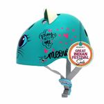 STREETJAM Kids Cycle Helmet Kitty Cat Open Face, Hard PP Outer Shell, EPS Inner Comfort Liner case, Adjustable Strap with Adjuster Dial, Skating, Sports (5-8 Years, Burn Green)