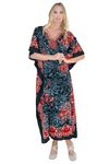 Miss Lavish London Ladies Kaftans Kimono Maxi Style Dresses Suiting Teens to Adult Women in Regular to Plus Size (601-Black, US 14-18)