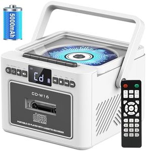 Sunoony Boombox Cassette CD Player Combo with Bluetooth, 5000mAh Battery