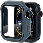 ME Compatible with Apple Watch Series 6 Case, 44mm Hard Case PC and TPU Bumper Cover with Tempered Glass Screen Protector Fits Series 6 5 4 SE, Men Women Apple Watch Accessories