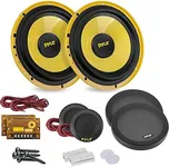 Pyle Component Car Speaker System - (Pair) Pro 8" 600W Peak 4 Ohm Woofer, (Pair) 0.5" Neodymium Dome Tweeters, 3.1" Mount Depth, Grills and 2 Crossovers Included