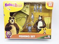 Masha & The Bear Mini Fishing Boat Set by Fratelli | Bear Doll with Fishing Boat Set | 3 Inch Masha Series Bear Doll and Its Boat and Fishing Accessories | Made in India