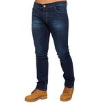 Ze ENZO EZ325 Mens Stretch Skinny Slim Fit Jeans Flex Stretchable Denim Pants Stretch Trousers Dark Stonewash 34S