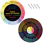 Zonon 2 Pieces Feelings Wheel 12 Inch Wheel of Emotions Aluminum Things I Can Control Sign Therapy Feelings Chart Sign Psychology Decor for Office Decor(Chalkboard)