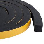 Adhesive Insulation Soundproofing Foam Tape, Weather Stripping for Doors and Window High Density Foam Seal Tape,Total 13 Feet Long (1/2 Inch Wide X 1/2 Inch Thick,2 Strips of 6.5Ft Long Each)