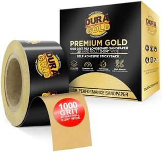 Dura-Gold Premium 1000 Grit Gold PSA Longboard Sandpaper 20 Yard Long Continuous Roll, 2-3/4" Wide - Self Adhesive Stickyback Sandpaper for Automotive, Woodworking Air File Sander, Hand Sanding Blocks