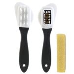 Suede Brush, 2Pcs Suede Nubuck Cleaning Brush with 1 Suede Decontamination Eraser for Suede Frosted Leather Suede Leather and Oil Velvet