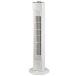 Beldray EH3713 32 Inch Oscillating Tower Fan - 3 Speeds, 2 Hour Timer, Standing Floor Cooler With Carry Handle, Quiet Cooling, Sturdy Base, Home/Office, White, 45W