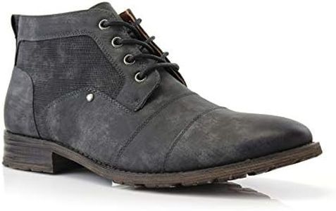 Ferro Aldo Blaine MFA806035 Mens Casual Brogue Mid-Top Lace-Up and Zipper Boots, Charcoal, Size 10.5