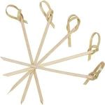 Swastha Hygiene Bamboo Knot Picks, Cocktail Skewers (Brown) - Ideal for Spearing Fruit, Olives, or Candies - Perfect for Parties and Events (4 in, 50)