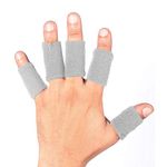 JoyFit Finger Support - Adjustable Pain Relief & Sleeve Protector with Comfortable Cushion Pressure for Cricket, Exercise, Gym Fitness, Cycling, Volleyball,Baseball &Tennis, Men & Women [5 pc.]