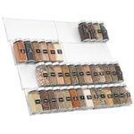 Lifewit Spice Drawer Organizer Spice Rack Seasoning Jars Storage Tray Adjustable Expandable for Kitchen, Countertop, Cabinet, Shelf, 4 Tiers, Set of 8, Clear