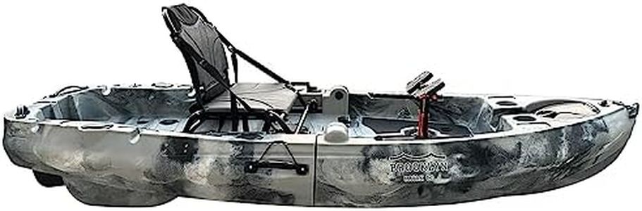 BKC FPK 8-Foot Single Foldable Kayak w/Pedal Drive, Paddle & Seat Included (Grey Camo)