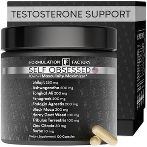 Self Obsessed: 10-in-1 Masculinity Maximizer for Men, Muscle Growth, Energy, Drive, Stamina, Endurance, Strength, Cognition, Recovery, Booster, Enhancer, Shilajit, Tongkat, Fadogia, Maca (2 Months)