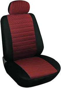 WOLTU 1x Fundas de Asiento para Coche Universal Delantero Cubierta para Asiento Automóvil sin Bolsa de Aire Poliéster Rojo 7233-1