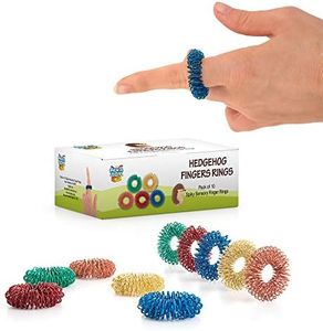 Stress Relief Fidget Sensory Toys Set -10 Small Quiet Metal Antistress Fingers Rings for Men, Women, Adults, Teens & 5+ Children - Ideal for People with OCD, ADHD, ADD & Autism Sensory Desk Games