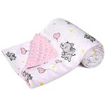 DaysU Baby Blanket, Super Soft Baby Receiving Blanket with Dotted Backing, Printed Animal Baby Bed Blankets for Girls, Elephant, Pink, 30x40 Inches