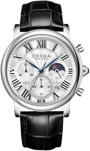 CIVO Reloj Hombre Analógicos Cronógrafo Reloj de Hombre Correa Cuero Negro Fase Lunar Impermeable Elegante Relojes Pulsera Clásico Fecha Cuarzo Reloj, Regalo Hombre