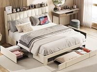 ANCTOR Queen Bed Frame with 3 Drawe