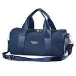 PHSYNI Small Gym Bag for Women Girls & Kids, 16-Inch Mini Duffle Bag with Shoe Compartment, Compact Workout Bags for Sports Travel Swim Dance, Navy