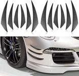 12 Pcs Universal Car Spoiler Canards Kit Front Bumper Lip Splitter Car Exterior Soft Fins Car Canards for Car Body Auto Anti Collision Strip Decoration Decal Sticker Accessories, Carbon Fibre Black