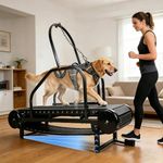HSAUPI Dog Treadmill for Large Dogs with Foot Brake - Non-Motorized Treadmill for Dogs with Wide Plastic Slatmill, Safety Guard and 5-Level Incline to Keep Active and Fit - 500 LBS Capacity